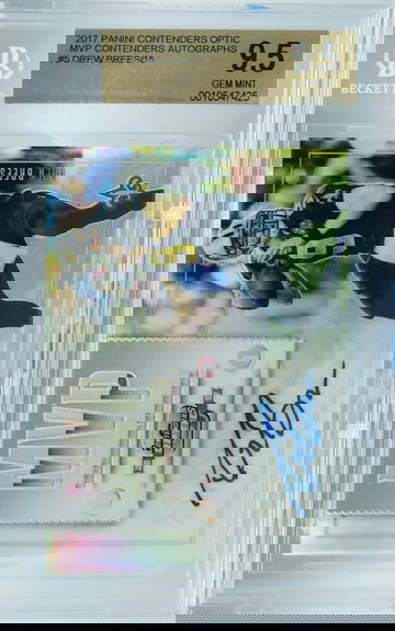 2017 Contenders Optic MVP Contenders Auto Drew Brees /15 BGS 9.5