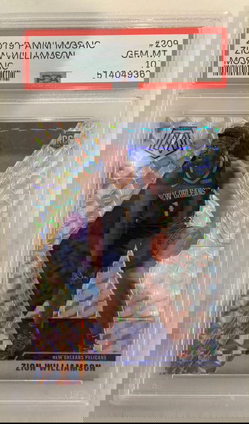 2019 Mosaic Zion Williamson silver mosaic #209 PSA 10