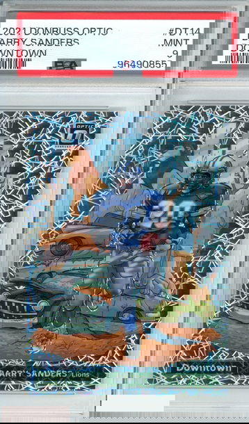 2021 PANINI DONRUSS OPTIC BARRY SANDERS #DT14 DOWNTOWN PSA 9 MINT