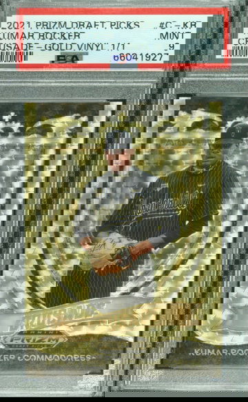 2021 Panini Prizm Draft Picks Kumar Rocker Crusade Gold Vinyl Superfractor 1/1 SSP PSA 9 Mint