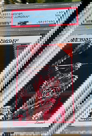 MICHAEL JORDAN 1991 1992 Hoops #30 PSA 7 Near Mint Chicago Bulls HOF 🔥📈 🐐