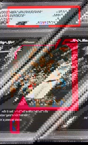 2002 NBA Showdown Strategy #S14 He’s Heating Up! Allen Iverson PSA 9 MINT 76ers