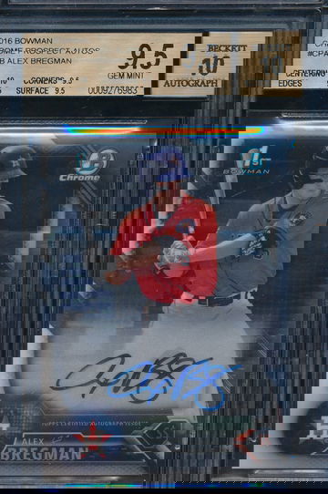 2016 Bowman Chrome Alex Bregman BGS 9.5/10 Base RC AUTO