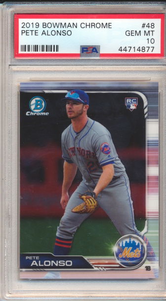 2019 Bowman Chrome #48 Pete Alonso RC Rookie PSA 10 GEM MINT 44714877