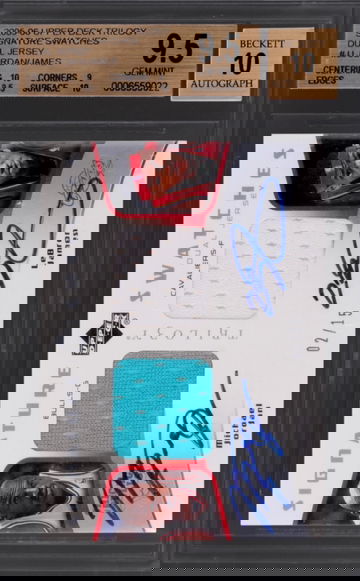 2005 Michael Jordan/LeBron James Upper Deck Trilogy Signature Swatches Dual BGS 9.5