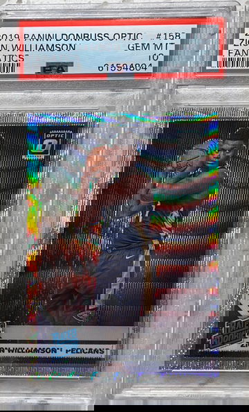 Zion Williamson 2019 Donruss Optic Fanatics Silver Wave #158 Rookie RC PSA 10 Pelicans