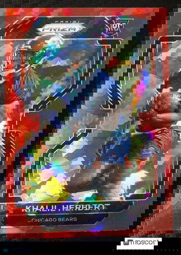 Khalil Herbert 2021 Panini Prizm #425 Red Ice Parallel Rookie Card Chicago Bears