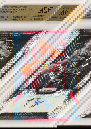 2018 Prizm Fast Auto Trae Young RC Rookie Signature BGS 9.5 with 10 auto