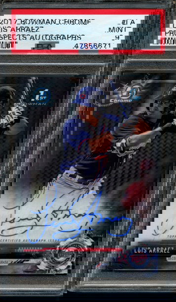 2017 Bowman Chrome Luis Arraez Auto PSA 9