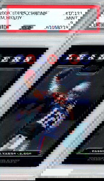 2008 TOPPS CHROME TOM BRADY #TC121 NEW ENGLAND PATRIOTS PSA 9 MINT