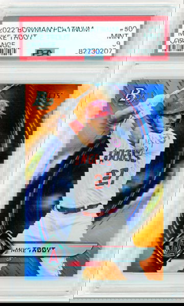 2022 Bowman Platinum #90 Mike Trout Orange PSA 9 MINT!