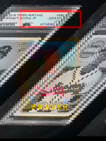 2018 Topps Heritage Ronald Acuna PSA 10