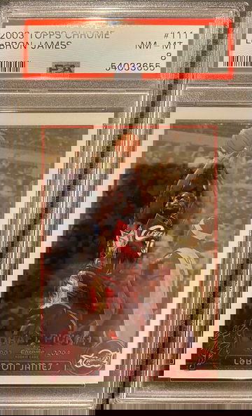 2003 Topps Chrome Lebron James #111 Rookie Card PSA 8 NM-MT