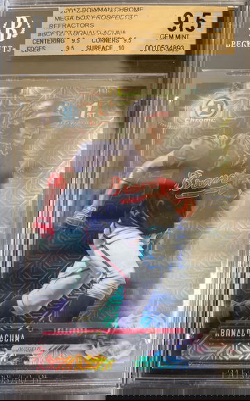 2017 Ronald Acuna Jr Bowman Chrome Mega Box Prospects Refractor RC Rookie 1st BGS 9.5+ True Gem+