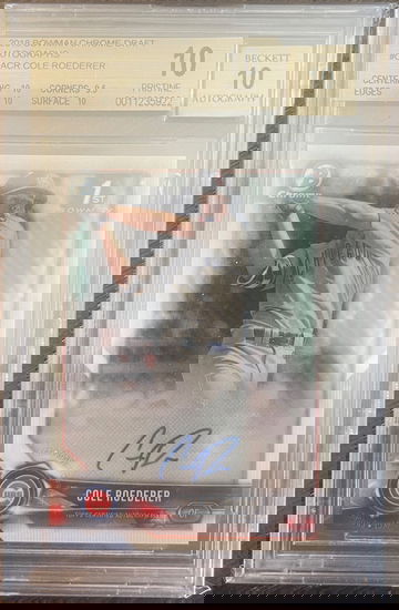 2018 Bowman Draft Cole Roederer auto BGS 10/10
