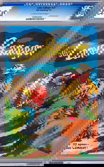 LONE RANGER #31 CGC 5.0 LEGENDARY GOLDEN AGE MASKED AVENGER WESTERN SERIES 1951