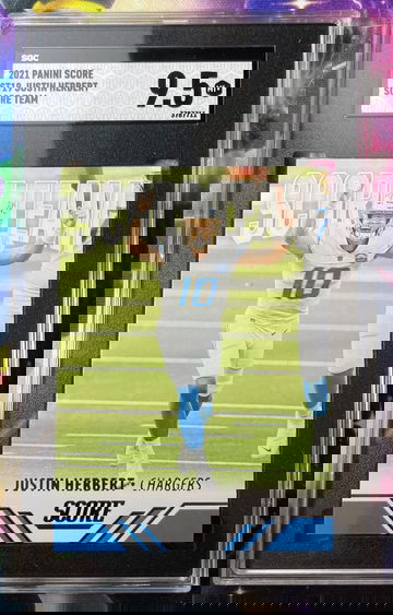 2021 Panini Score ST19 Justin Herbert Score Team SGC 9.5