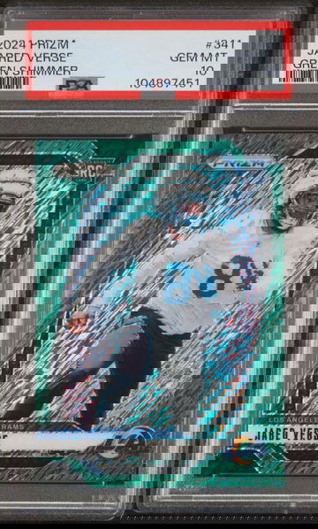 2024 Panini Prizm Jared Verse Green Shimmer Prizm RC /5 PSA 10 POP 1