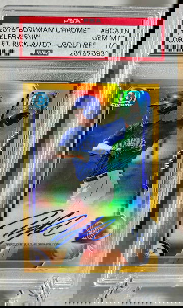 2015 Bowman Tyler Nevin Gold Refractor Auto PSA 10