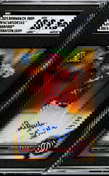 SGC 9.5 2022 Bowman Chrome Daylen Lile Gold Refractor Auto #'d 10/50