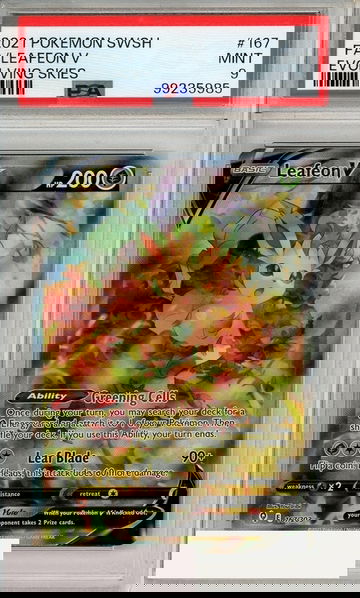 2021 POKEMON SWORD SHIELD EVOLVING SKIES FA LEAFEON V #167 PSA 9 MINT