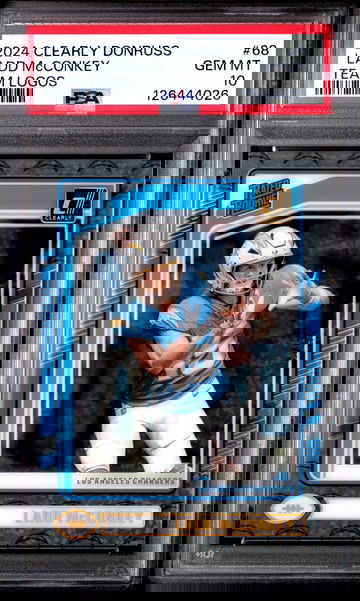 2024 Clearly Donruss Ladd Mcconkey Rookie Team Logos 5/7 - PSA 10