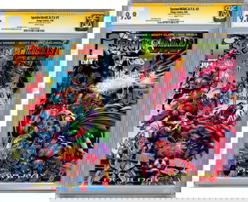 SPAWN/WILDCATS #1-2 CGC-SS 9.6-9.8 ALAN MOORE STORY *SIGNED TODD MCFARLANE* 1996