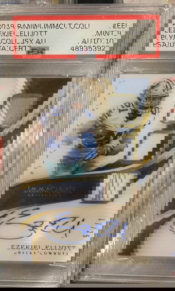 2019 NFL Immaculate Ezekiel Elliott Player Collection Jersey Auto /25 PSA 9 Auto 10