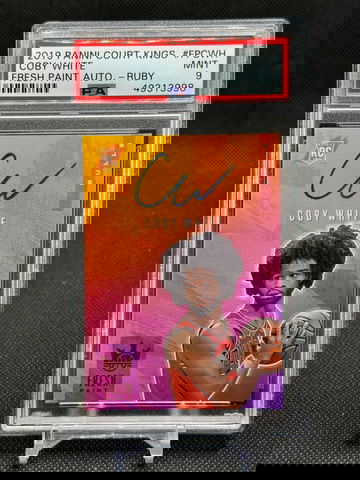 2019 20 Court Kings COBY WHITE RC Auto Ruby Parallel PSA 9 Fresh Paint /99