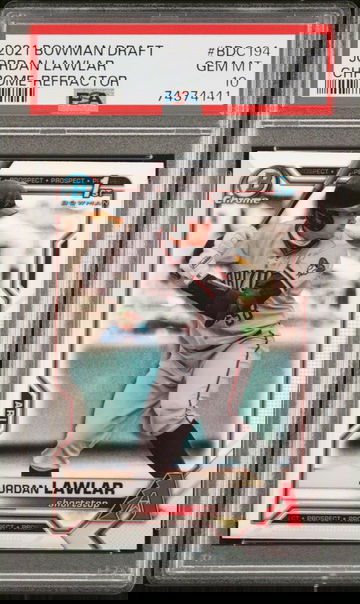 2021 Bowman Draft Jordan Lawlar #BDC194 CHROME-REFRACTOR PSA 10