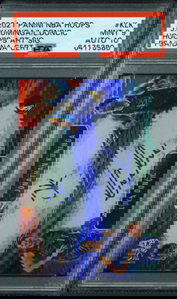 2021 JONATHAN KUMINGA / LUKA DONCIC PANINI NBA HOOPS ART SIGNATURES PSA 9