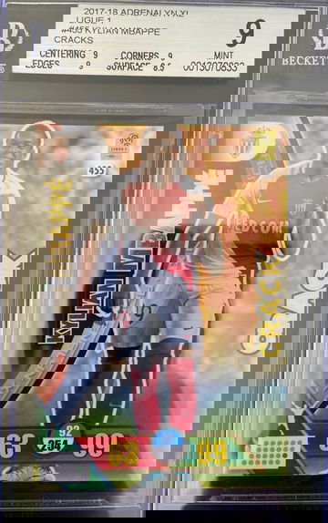 2017 Panini Adrenalyn XL CRACK BGS 9 Kylian Mbappe Real ROOKIE World Gold foil 