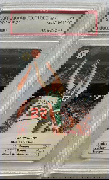1988 Fournier Estrellas Larry Bird Boston Celtics #1 PSA 10 Gem-Mint
