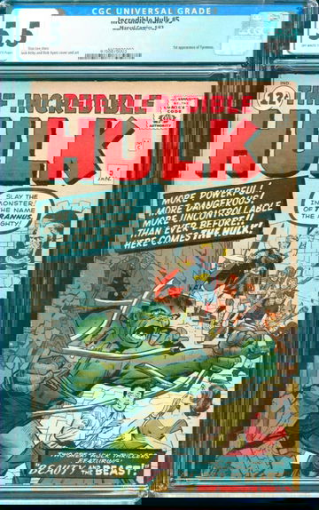 Incredible Hulk #5 (1963) CGC 5.5 -- O/w to white pages; 1st app. of Tyrannus