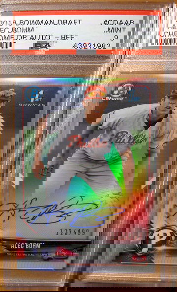 Alec Bohm 2018 Bowman Chrome Draft Refractor Auto /499 PSA 9