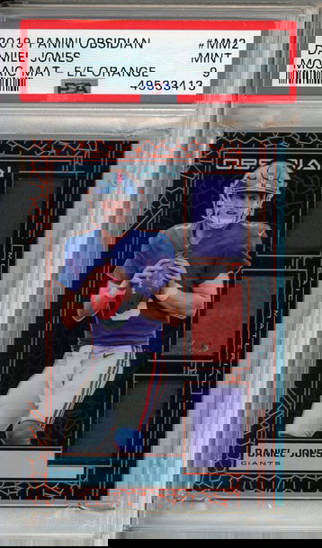 Daniel Jones 2019 Panini Obsidian Mosaic Materials #MM2 Electric Etch Orange (#36/50) PSA 9 Mint Rookie RC! 3413