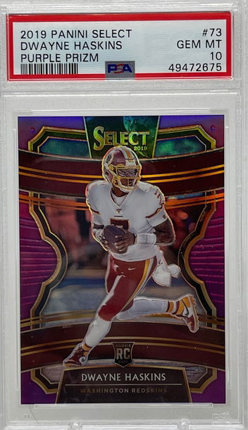 2019 Panini Select Dwayne Haskins Purple Prizm Gem Mt 10 38/75 Concourse