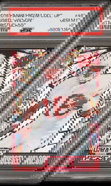 2015 Panini Prizm Collegiate Draft Picks Russell Wilson #45 Stained Glass PSA 10