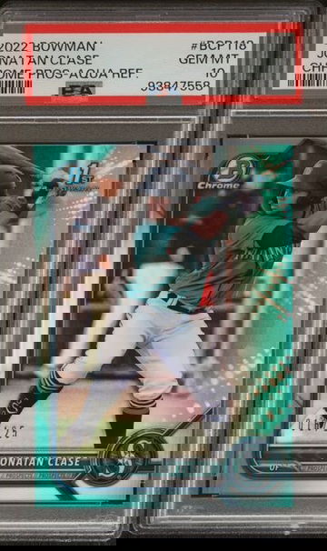 2022 Bowman Chrome Jonatan Clase Prospects Aqua Refractor /199 PSA 10