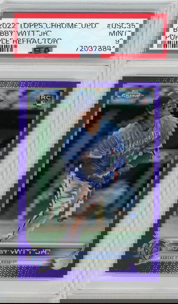 BOBBY WITT JR 2022 Topps Chrome Update Purple Refractor Rc #USC35 PSA 9