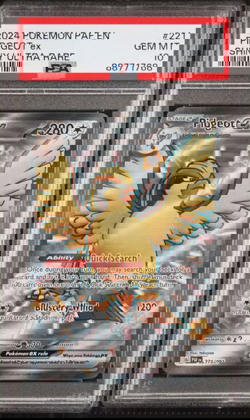 PSA 10 Gem Mt Pidgeot EX 2024 Pokemon Paldean Fates Shiny Ultra Rare