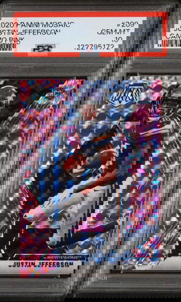 2020 Panini Mosaic Camo Pink Justin Jefferson #209 RC PSA 10