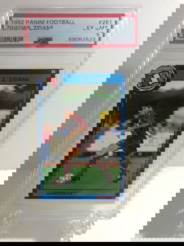 1992-93 Panini Soccer Zinedine Zidane ROOKIE RC #261 PSA 6