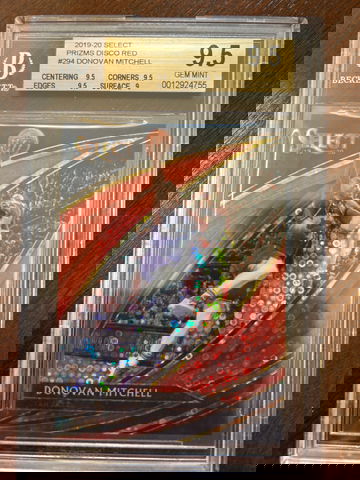 2019-20 Panini Prizms Select Courtside Donovan Mitchell Red Disco BGS 9.5 Gem Mint