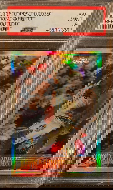 1996 Topps Chrome Refractor #45 Kevin Garnett HOF Timberwolves PSA 9 MINT