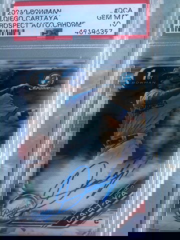 Diego cartaya bowman chrome auto psa 10