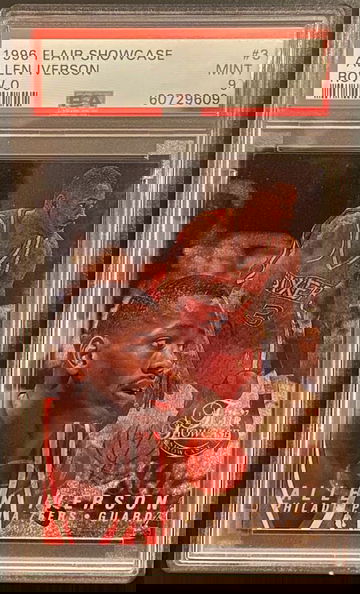 1996-97 Flair Showcase Allen Iverson Row 0 Rookie PSA 9