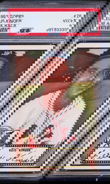 1952 Topps Ellis Kinder Black Back #78 Baseball Boston Red Sox PSA 4