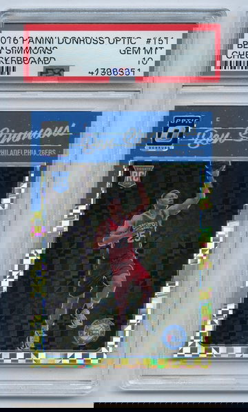 BEN SIMMONS 2016 PANINI DONRUSS OPTIC #151 Rookie Checkerboard PRIZM PSA 10