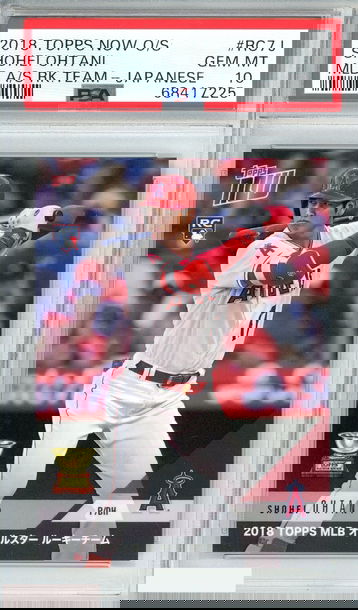 2018 TOPPS NOW OFF-SEASON SHOHEI OHTANI #RC7J MLB A S RK TEAM-JAP RC PSA 10